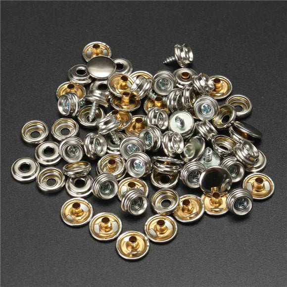 75pcs,Stainless,Steel,Canvas,Buckle,Quick,Fastener,Buttons,Screws