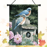 28''x40'',Bluebirds,Spring,Season,Welcome,House,Garden,Banner,Decorations