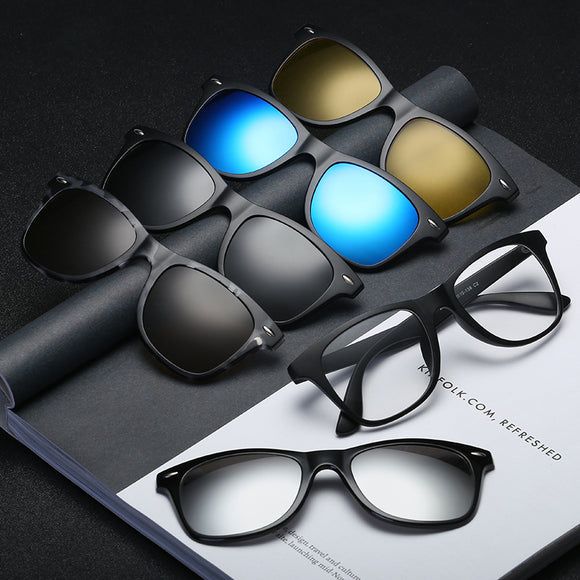 Swappable,Sunglasse,Polarized,Clips,Magnetic,Mirror,Glasses,Myopia,Glasses,Sunglasses