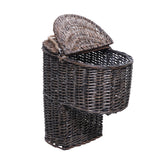 Wicker,Handwoven,Stair,Storage,Basket,Baskets,Container,Carry,Handle