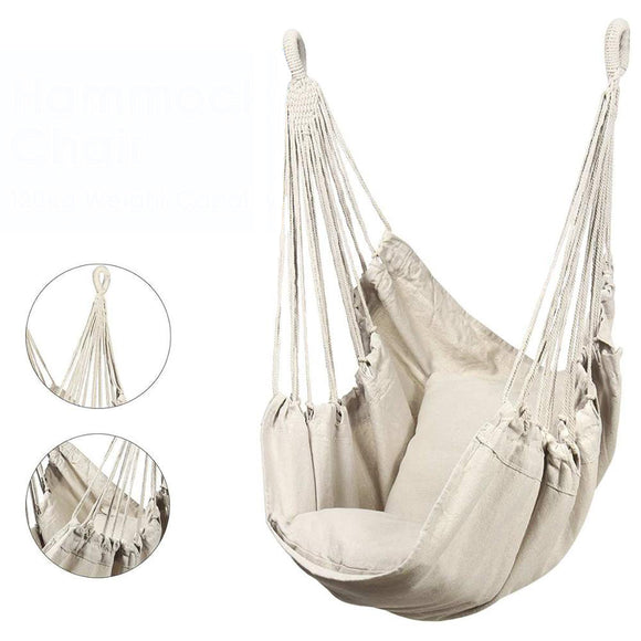 Outdoor,Portable,Hammock,Chair,Outdoor,Indoor,Garden,Collapsible,Garden,Hanging,Chair,Wooden,Stick,Garden,Swing