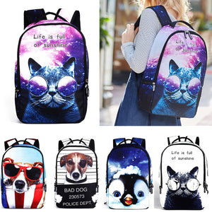 IPRee,Polyester,Cartoon,Laptop,Backpack,Animal,Print,Schoolbag,Rucksack