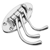 Silver,Triple,Swivel,Hooks,Folding,Swing,Mount,Alloy,Clothes,Towel,Hanger