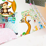 Removable,Jungle,Animals,Sticker,Monkey,Decal,Nursery,Decorations