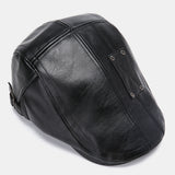 Men's,Leather,Beret,Casual,Artificial,Leather,Newsboy