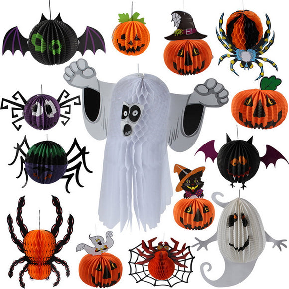 Halloween,Ghost,Spider,Pumpkin,Witch,Pendant,Haunted,House,Decorative,Paper,Hanging,Ornament