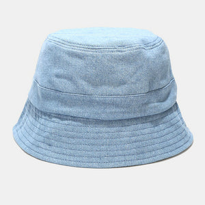 Denim,Washed,Broken,Narrow,Brief,Casual,Outdoor,Sunscreen,Bucket
