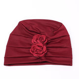Womens,Paste,Large,Flower,Solid,Beanies,Casual,Luxury,Cotton,Outdoor,Bonnet