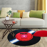 Retro,Round,Record,Coaster,Printing,Floor,Carpet