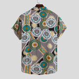 INCERUN,Short,Sleeve,Vintage,Ethnic,Printed,Shirts,Hawaiian,Beach,Party,Blouse