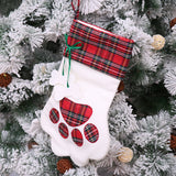 Loskii,Christmas,Socks,Plaid,Stockings,Sacks,Hanging,Gifts,Christmas,Party,Decorations