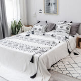 Cotton,Tassels,Blanket,Snowflakes,Cover,Blanket,Decor,Cover,Shawl.