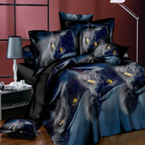 Bedding,Animal,Black,Printing,Quilt,Cover,Pillowcase