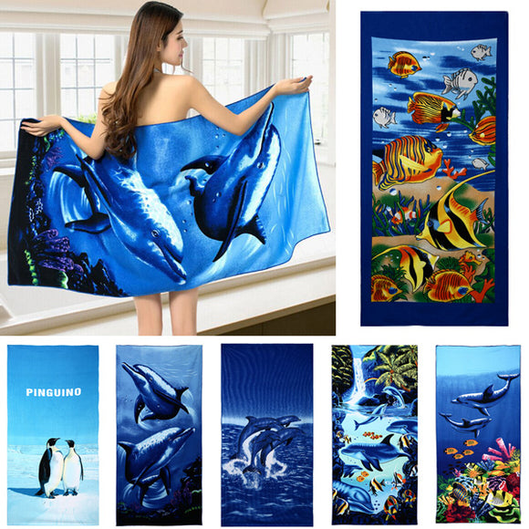 70x150cm,Dolphin,Penguin,Print,Absorbent,Microfiber,Beach,Towels,Quick,Towel