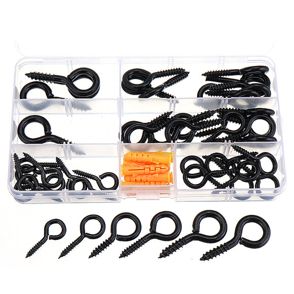 44Pcs,Screw,Plated,Tapping,Thread,Hooks,Expansion,Black