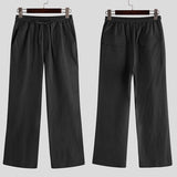 Men's,Cotton,Linen,Straight,Pants,Casual,Loose,Trouser,Elastic,Waist,Sports,Trousers,Outdoor,Fitness,Hiking