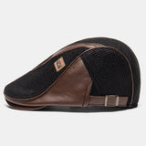 Banggood,Design,Leather,Patchwork,Color,Casual,Personality,Forward,Beret