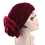 Women,Ethnic,Pleuche,Flannel,Flower,Headband,Casual,Headscarf,Turban