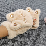 Women,Plush,Thicken,Cartoon,Pattern,Gloves