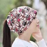 Womens,Pattern,Slouchy,Baggy,Beanie,Scarf,Double,Layers,Windproof