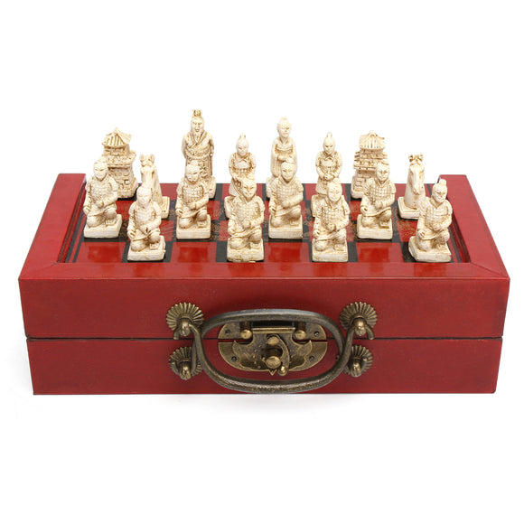 Terra,Cotta,Warriors,Figure,Chess,Chinese,Leather,Board,Games
