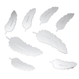 Silver,Feather,Mirror,Sticker,Mural,Bedroom,Decoration