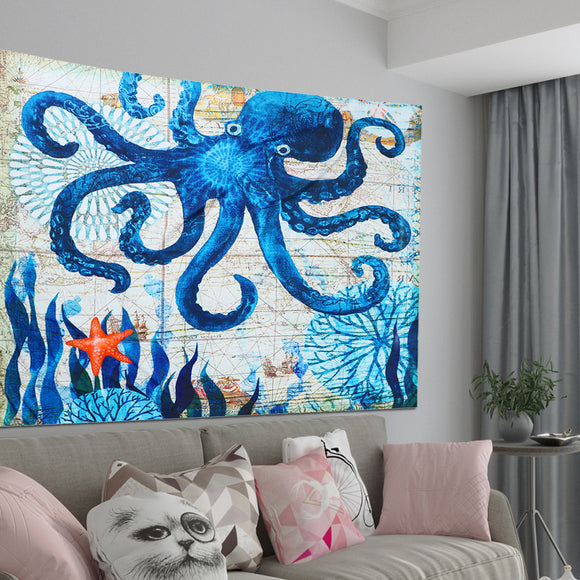 Large,Octopus,Density,Tapestry,Hanging,Mandala,Hippie,Bedspread,Throw,Painting