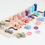 Colorful,Wooden,Montessori,Board,Shape,Sorter,Number,Developing,Intellectual,Preschool,Counting