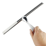 Clear,Suction,Attach,Bathroom,Shower,Window,Squeegee,Blade,Stainless,Steel,Plastic,Cleaning,Brush