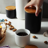 Ceramic,Storage,Wooden,Coffee,Sugar,Canisters,Kitchen,Container
