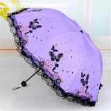 Fragrant,Beauty,Butterfly,Flying,Umbrella,Folding,Black,Plastic,Umbrella