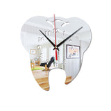 Loskii,Acrylic,Creative,Tooth,Shape,Personality,Clock,Mirror,Sticker,Clock,Decor