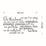 60X56CM,House,English,Letter,Proverbs,Stickers,Decoration