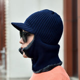 Velvet,Thick,Winter,Protection,Windproof,Zipper,Knitted
