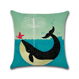 Turtle,Whale,Cotton,Linen,Cushion,Cover,Cartoon,Color,Water,Printed,Square,Pillow