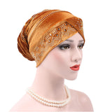 Women,Velour,Stretch,Turban,Diamond,Autumn,Casual,Solid,Beanie