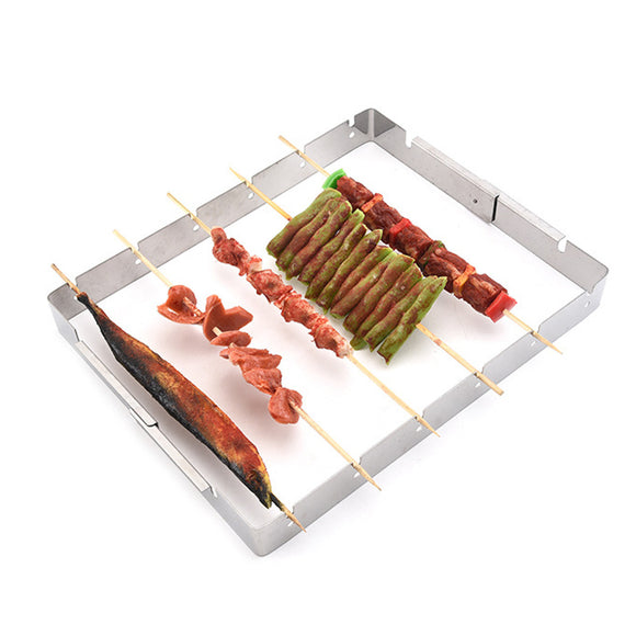Portable,Barbecue,Stainless,Steel,Skewer,Foods,Grill,Camping