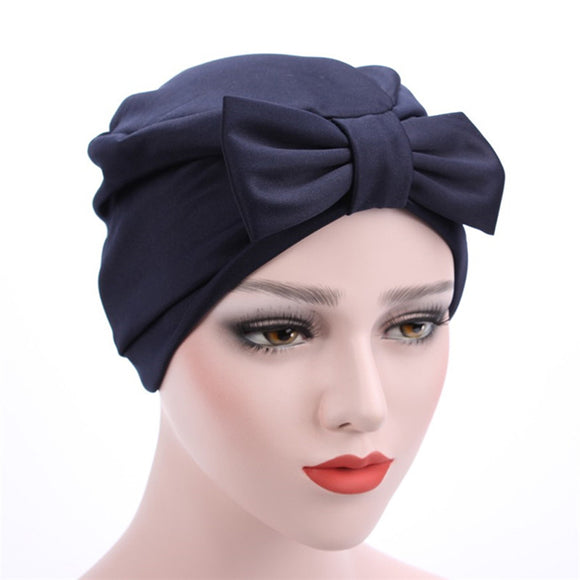 Women,Satin,Bowknot,Beanie,Solid,Elegant,Outdoor,Casual,Turban