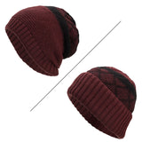 Winter,Plaid,Fleecy,Curlable,Beanie,Outdoor,Slouch,Double,Layers,Knitted