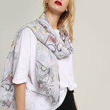 Laides,Vogue,Summer,Cotton,Graffiti,Printting,Scarf,Outdoor,Shawl,Women