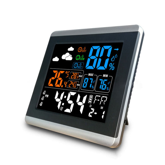 Loskii,Digital,Wireless,Colorful,Screen,Clock,Weather,Station,Thermometer,Hygrometer