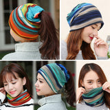 Women,Cotton,Colorful,Multifunctional,Beanie,Scarf,Casual,Windproof,Double,Layers,Collar