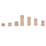 Suleve,M3BN7,210Pcs,Brass,Cylinder,Knurled,Threaded,Round,Insert,Embedded,Assortment