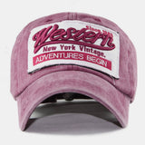 Cotton,Washed,Embroidery,Letter,Pattern,Patch,Solid,Color,Casual,Baseball
