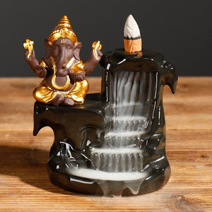 Backflow,Incense,Burner,Ceramic,Waterfall,Smoke,Lucky,Elephant,Incense,Burner,Holder,Decor,Office,Ornament,Incense,Cones