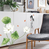 Miico,SK9338,Lotus,Painting,Stickers,Living,Bathroom,Decorative,Sticker