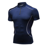 YUERLIAN,Men's,Stand,Collar,Sports,Stretch,Sports,Fitness,Short,Sleeve,Shirts,Casual,Running,Clothes,Sleeve