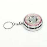 Portable,Stainless,Steel,Round,Ashtray,Jewelry,Storage,Keychain