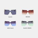 Women,Oversized,Square,Frame,Fashion,Metal,Protection,Sunglasses