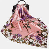 Women,Imitation,Floral,Stripe,Pattern,Elegant,Square,Scarf,Shawl